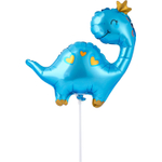 Шар Фольгированный Динозаврик голубой в короне (Голубой)