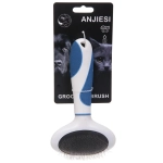 Расческа - пуходёрка для животных «ЛАПУСИКИ», коллекция БРО, прорезиненная ручка, цвет белый/голубой, 10.5*18.2см (блистер)