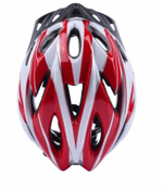 Шлем велосипедный K7-Sport, с козырьком, регулируемый, белый, красный