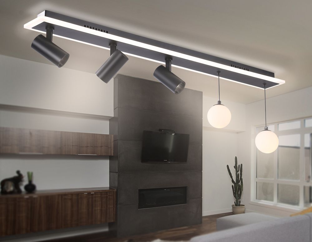 Ambrella Потолочный светодиодный светильник со сменной лампой и пультом управления LineTech FL66202