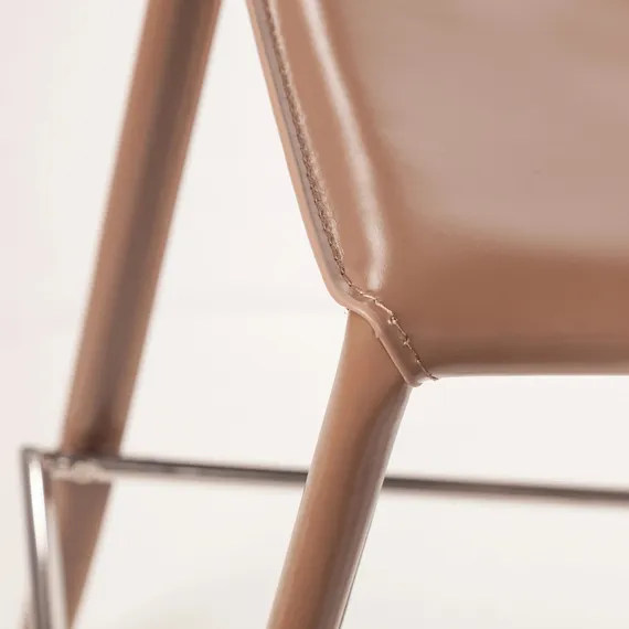 Стул полубарный Rolf, кожа капучино