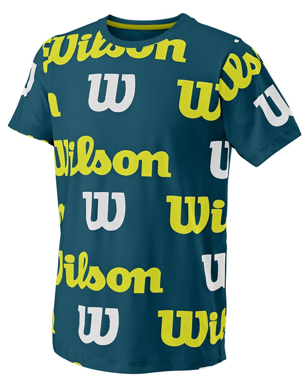 Футболка для мальчика теннисная Wilson All Over Logo Tech Tee B - blue coral