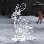 светодиодная фигура "Заяц" серебряный