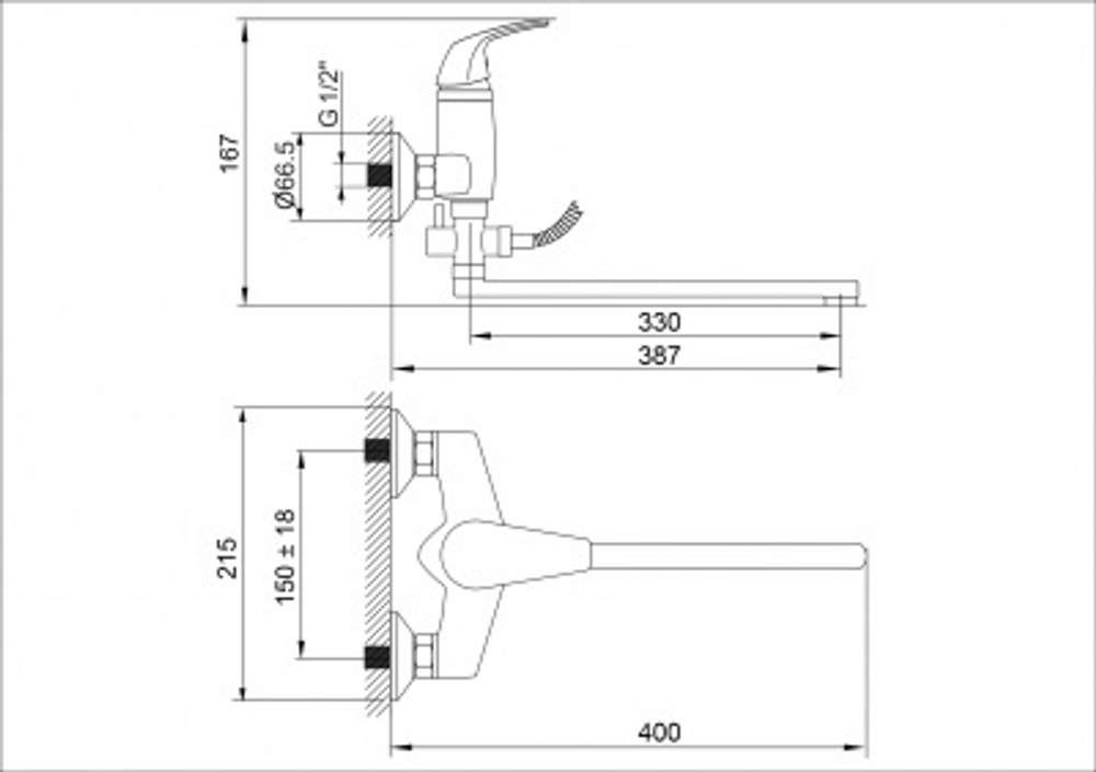 Смеситель для ванны RUSANT РС-В 405-01