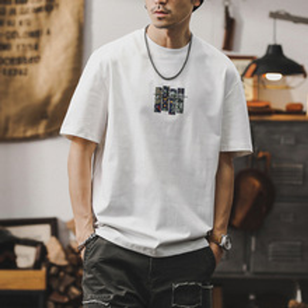 Футболка мужская с короткими рукавами JerRenault американская ретро, новая модель прилива свободная мужская футболка