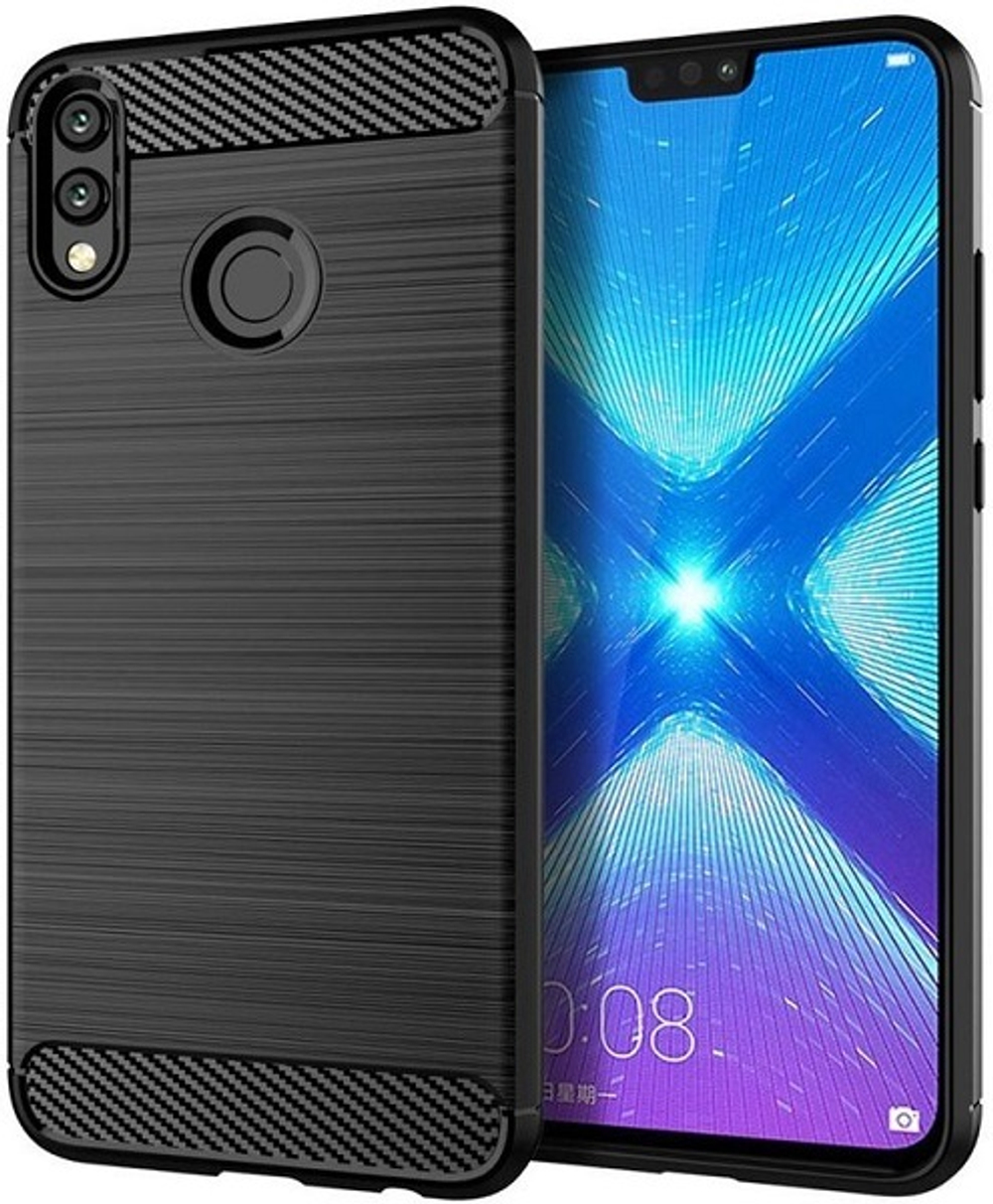 Чехол для Honor 8X цвет Black (черный), серия Carbon от Caseport