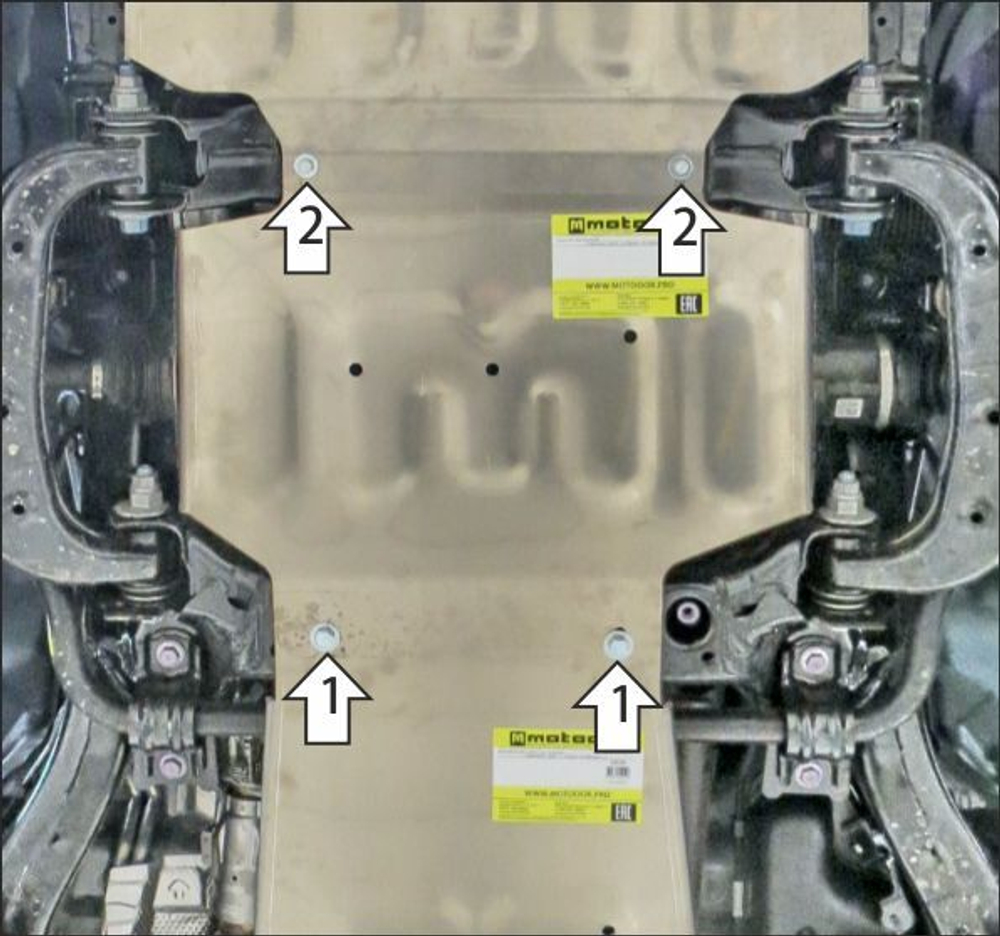 Защита алюминиевая 5 мм Д;ПДф для Toyota Land Cruiser Prado 250 Motodor.32532