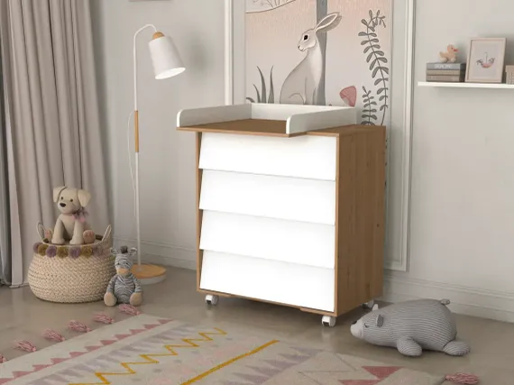 Детский пеленальный комод Incanto Cambridge 800/4 цвет дуб белый