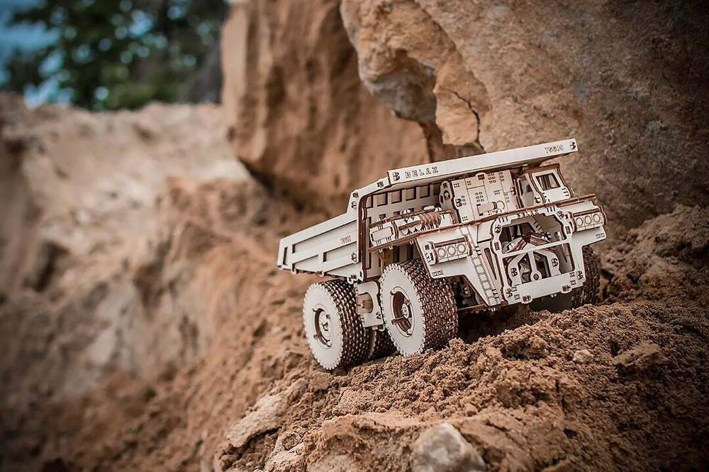 Белаз 75600 от Eco Wood Art - Деревянный конструктор, сборная механическая модель, 3D пазл