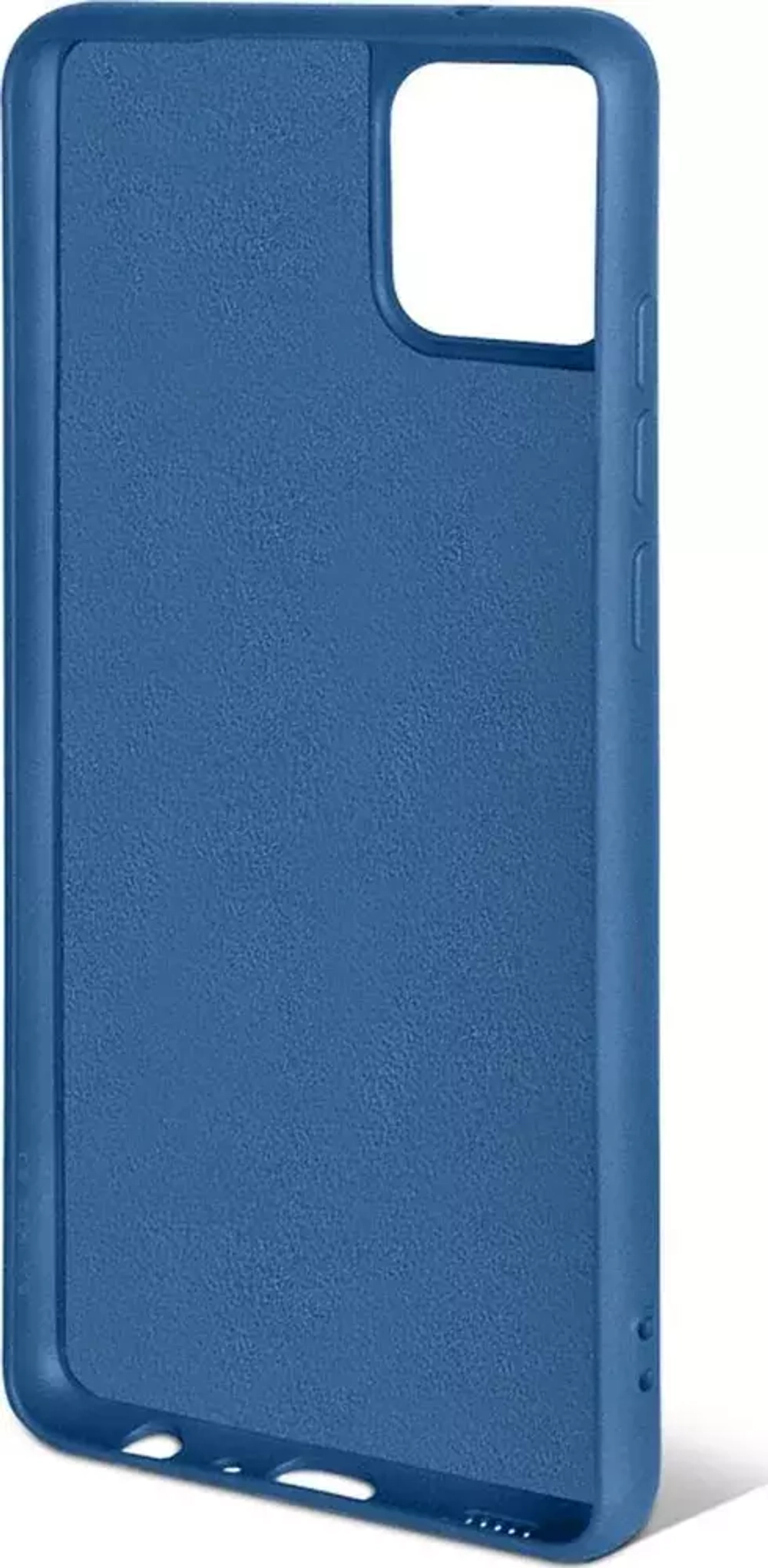 Силиконовый чехол с микрофиброй для Samsung Galaxy A03 blue DF