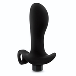 Черный анальный вибратор Silicone Vibrating Prostate Massager 01 - 10,8 см. (Цвет: черный)