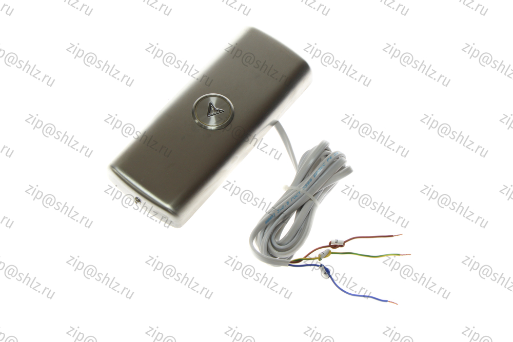 Пост вызывной накладной однокнопочный в сборе, круглая кнопка, символ "Стрелка", красная подсветка, сатинированная (шлифованная) нержавеющая сталь, ПЛВ54И-Н1А0100ЩУ3, 0601Щ.12.04.100А-04