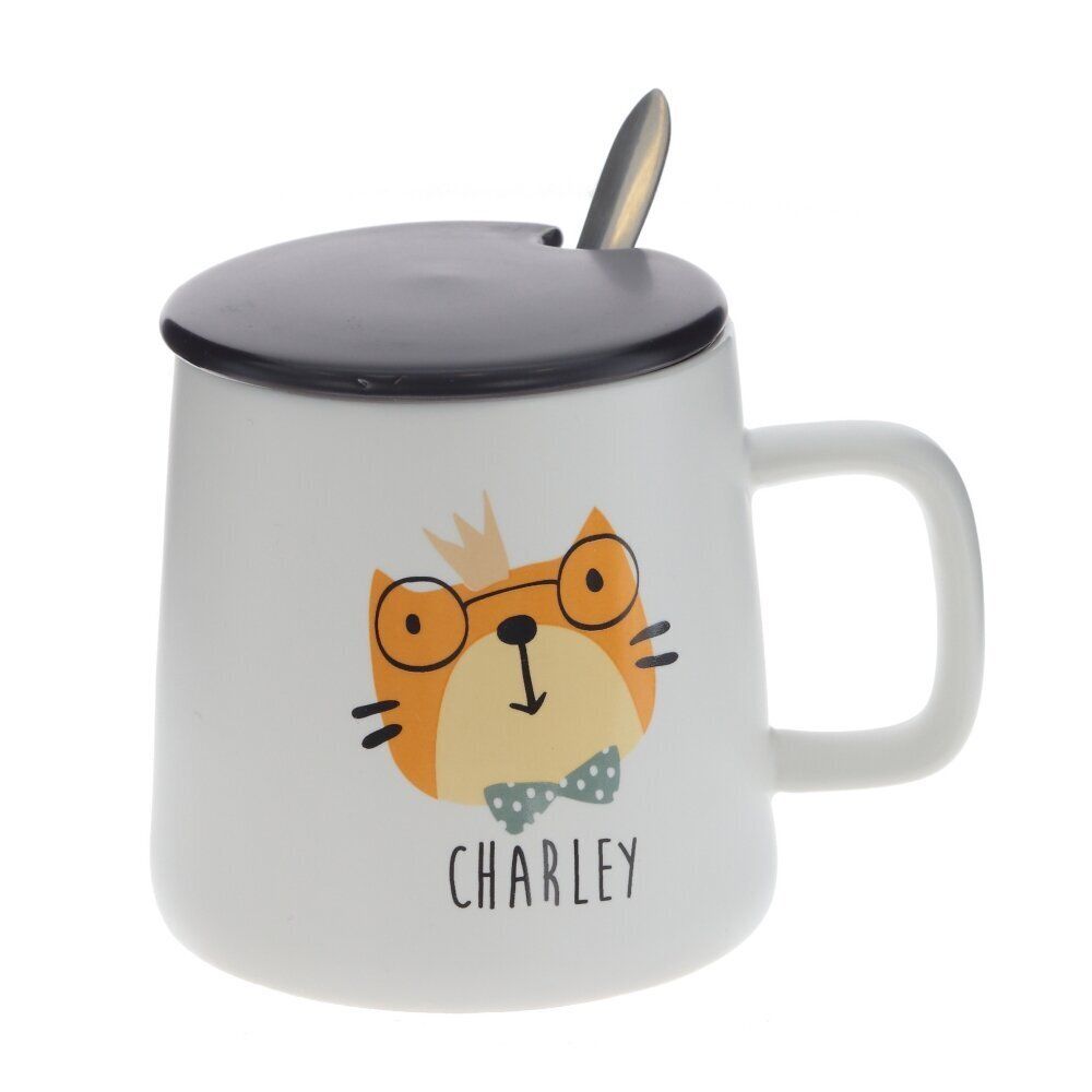 GAEM Кружка с крышкой и ложкой, 400 мл, L12 W9 H9 см