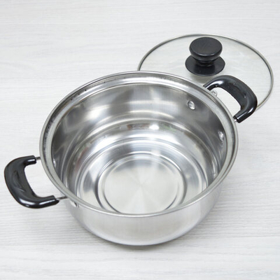 Кастрюля 1,25л нерж со стеклянной крышкой "Promo"