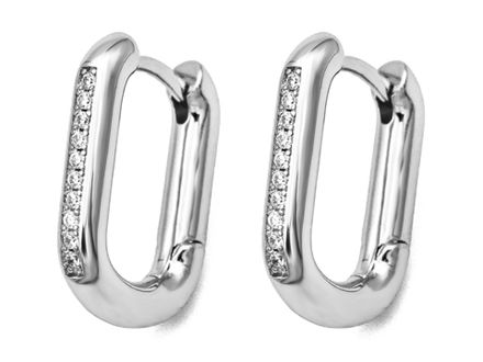 Швензы-Кольца 15х20мм, прямоугольные со стразами