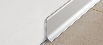 Стальной плинтус Progress Profiles BTACS 40А*2000 мм сатинированная нержавеющая сталь с клеящим веществом