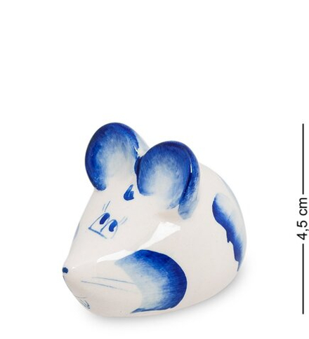 ГЛ- 319 Фигурка «Мышка-Шуня» бол.(Гжельский фарфор)