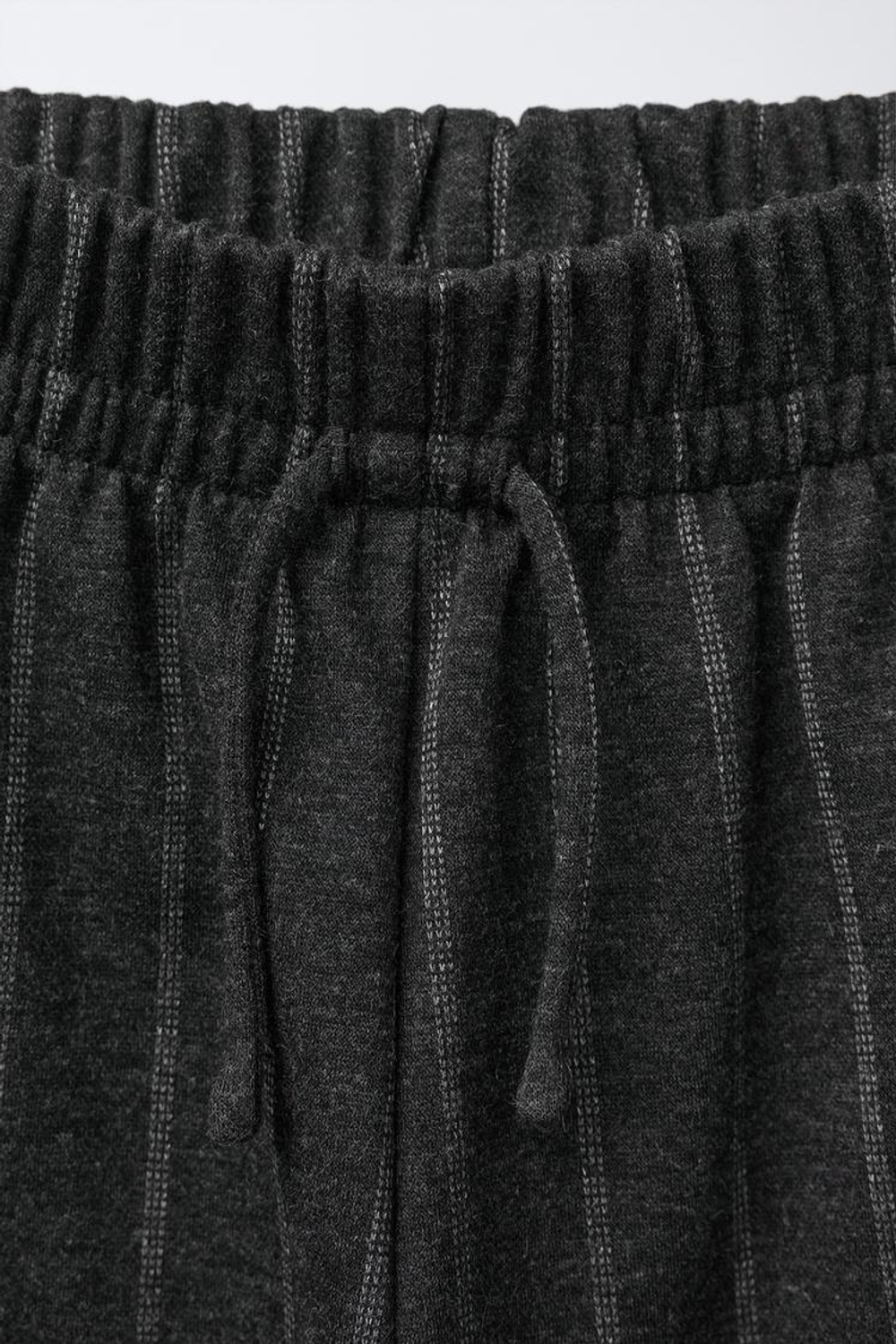 ZARA БРЮКИ BARREL В ПОЛОСКУ ИЗ ТКАНИ «ПУНТО-РОМА», АНТРАЦИТОВО-СЕРЫЙ