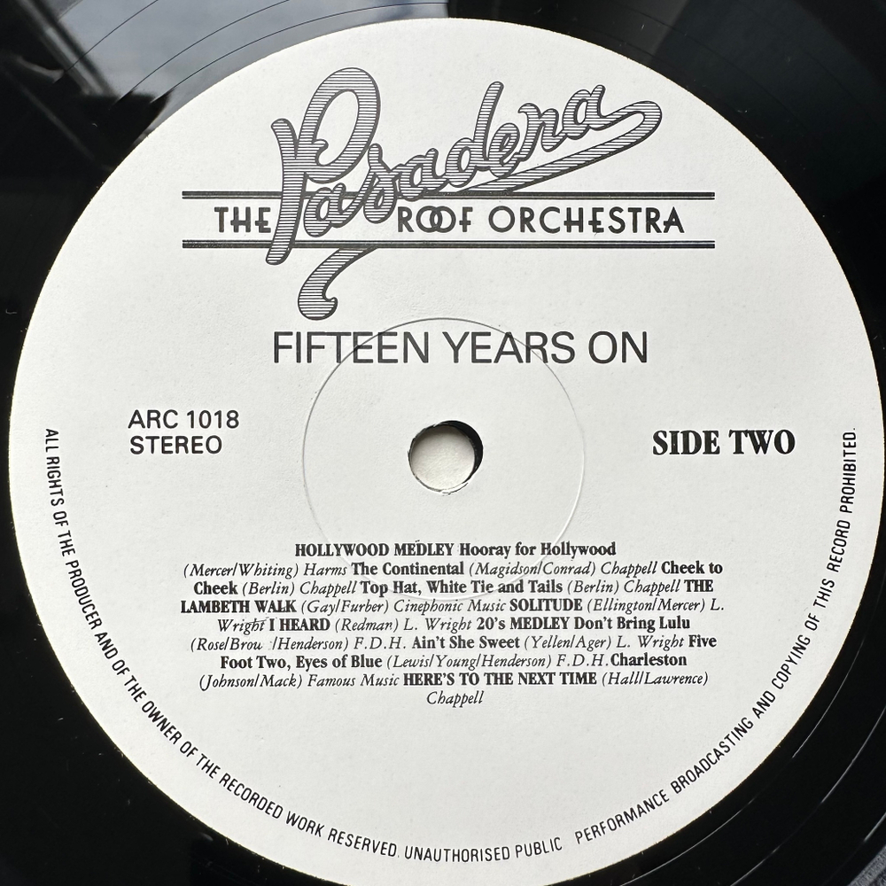 The Pasadena Roof Orchestra - Fifteen Years On (Англия 1984г.)