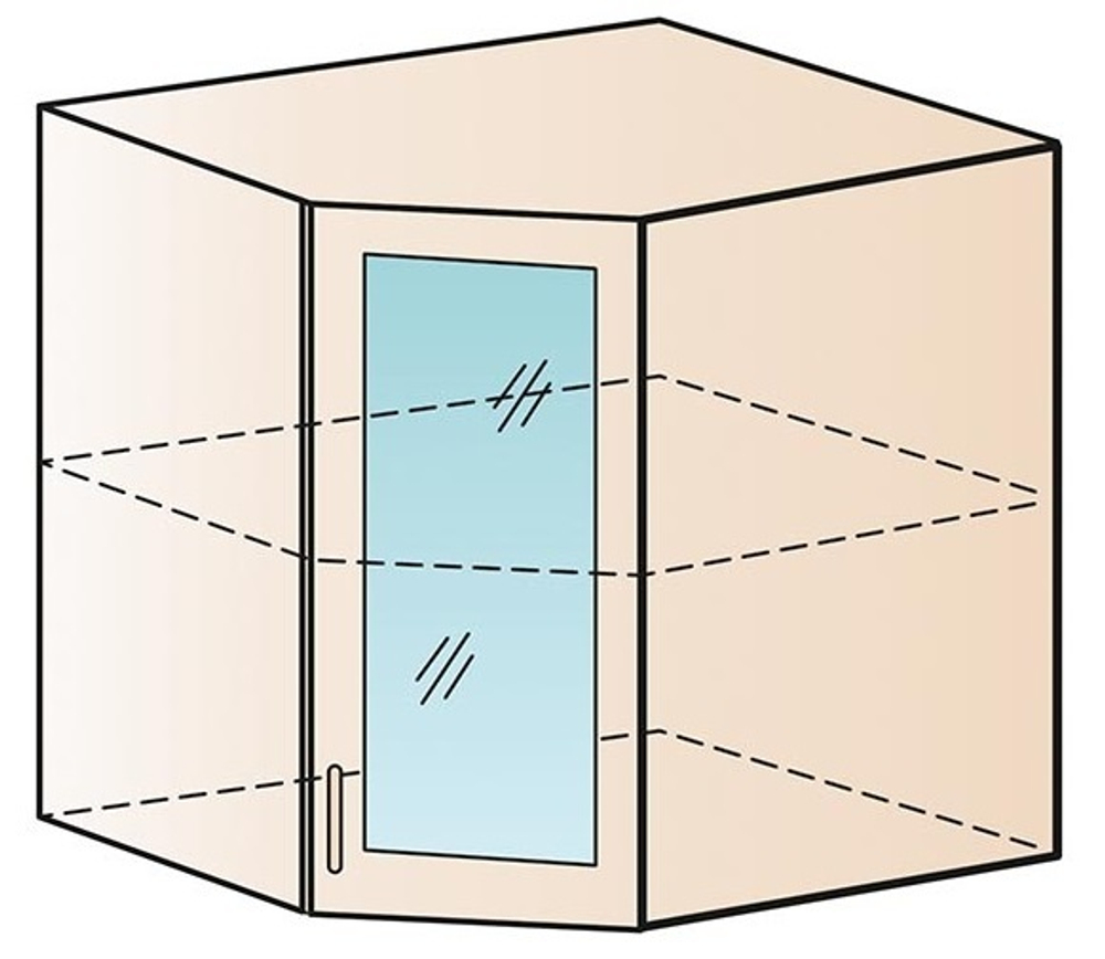 Прага Шкаф угловой (со стеклом)