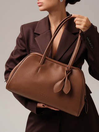 Кожаная сумка Petal DBR 31338 темный орех