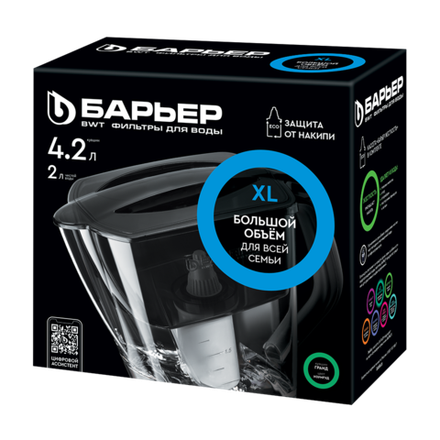 Фильтр-кувшин для очистки воды Барьер ГРАНД (4,2л) изумруд