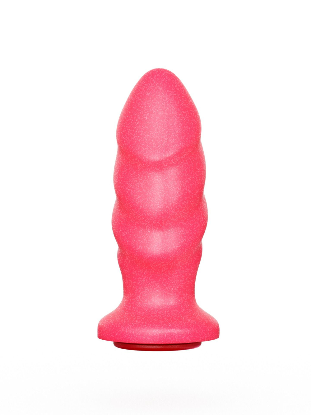 Розовая анальная пробка с рельефом - 12,9 см.