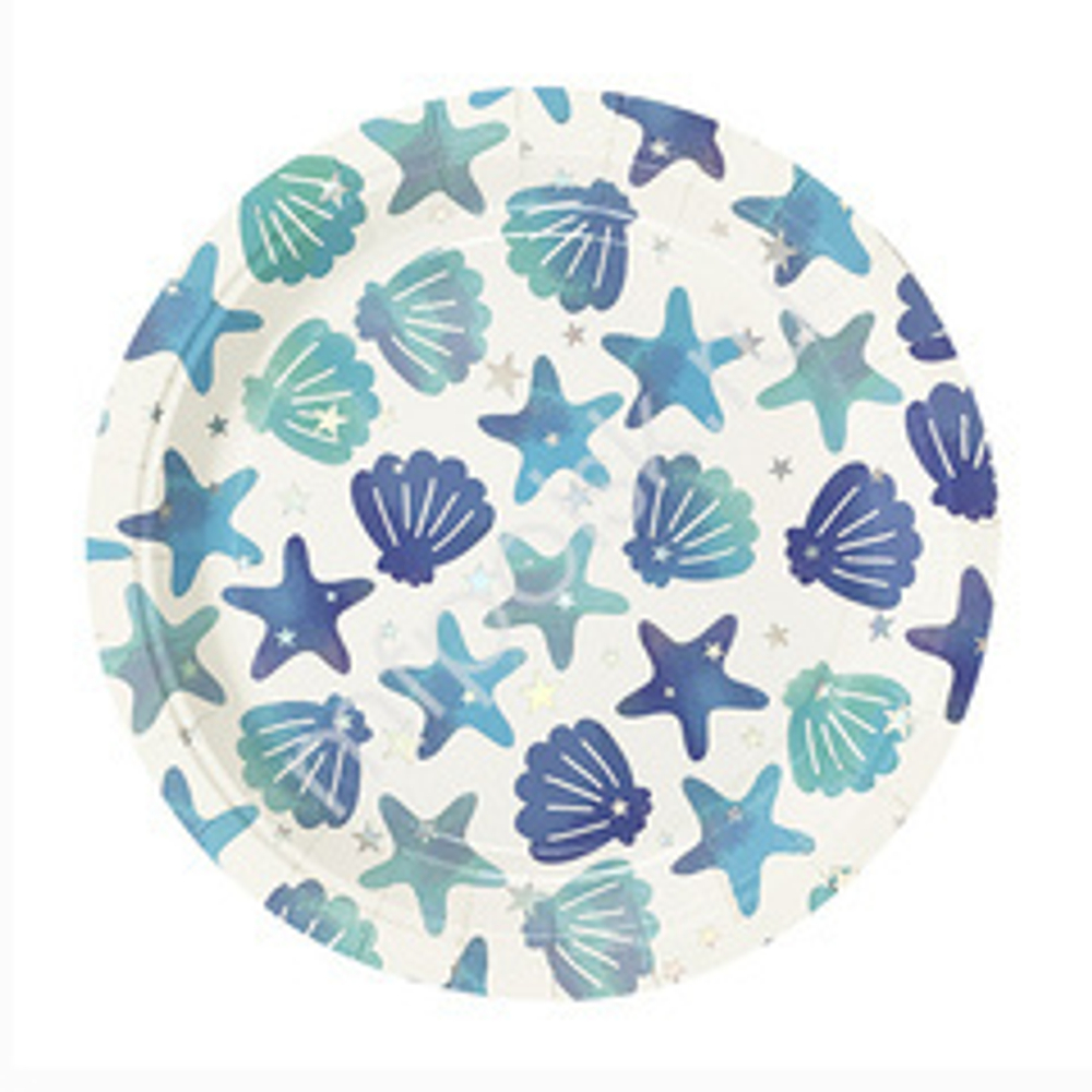 Тарелки бумажные для Русалочки 18 см, 6 шт, 1 уп.
