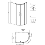 Душевой уголок Grossman Galaxy 110x80 L GR-4110L профиль Хром стекло прозрачное