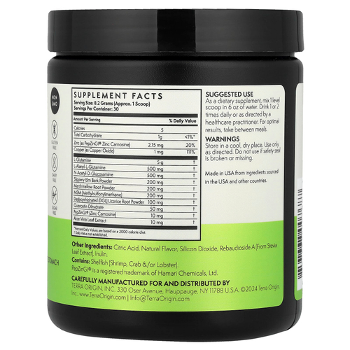 Terra Origin, Healthy Gut™, добавка для здоровья кишечника, со вкусом зелёного яблока, 246 г (8,68 унции)