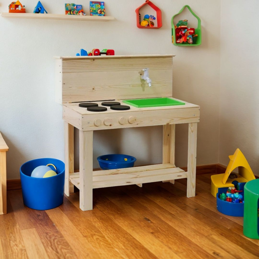 Кухня детская игровая, 72х41х98, Офелия, деревянная, для девочек и мальчиков, большая, развивающие игрушки, Dipriz