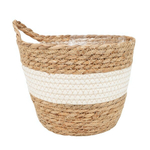 Кашпо плетеное "Танзания" с ручкой, 4,5л внешний размер Д215 Ш215 В188, натуральный, белый