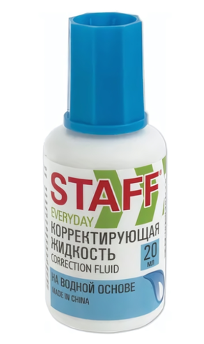 Корректирующая жидкость 20мл. "Everyday" с кисточкой, быстросохнущая (STAFF)