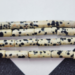 Порфир, бусины трубочки, "далматиновая яшма", р-р 13×4мм