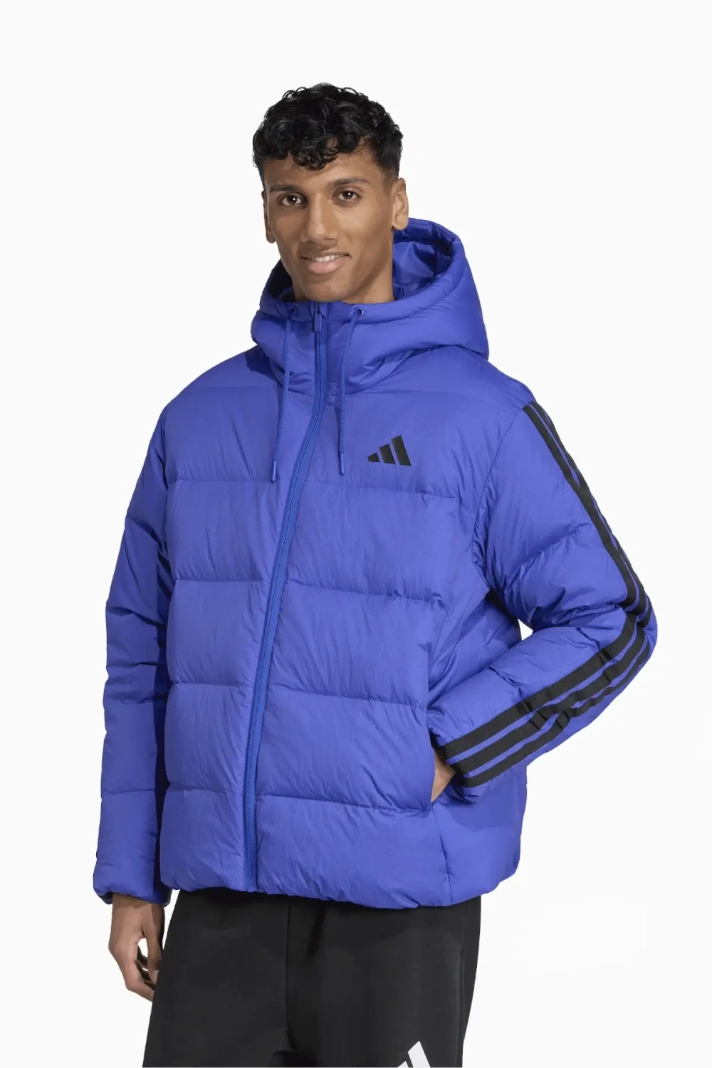 Куртка adidas Essentials 3-Stripes Puffer Down - синий