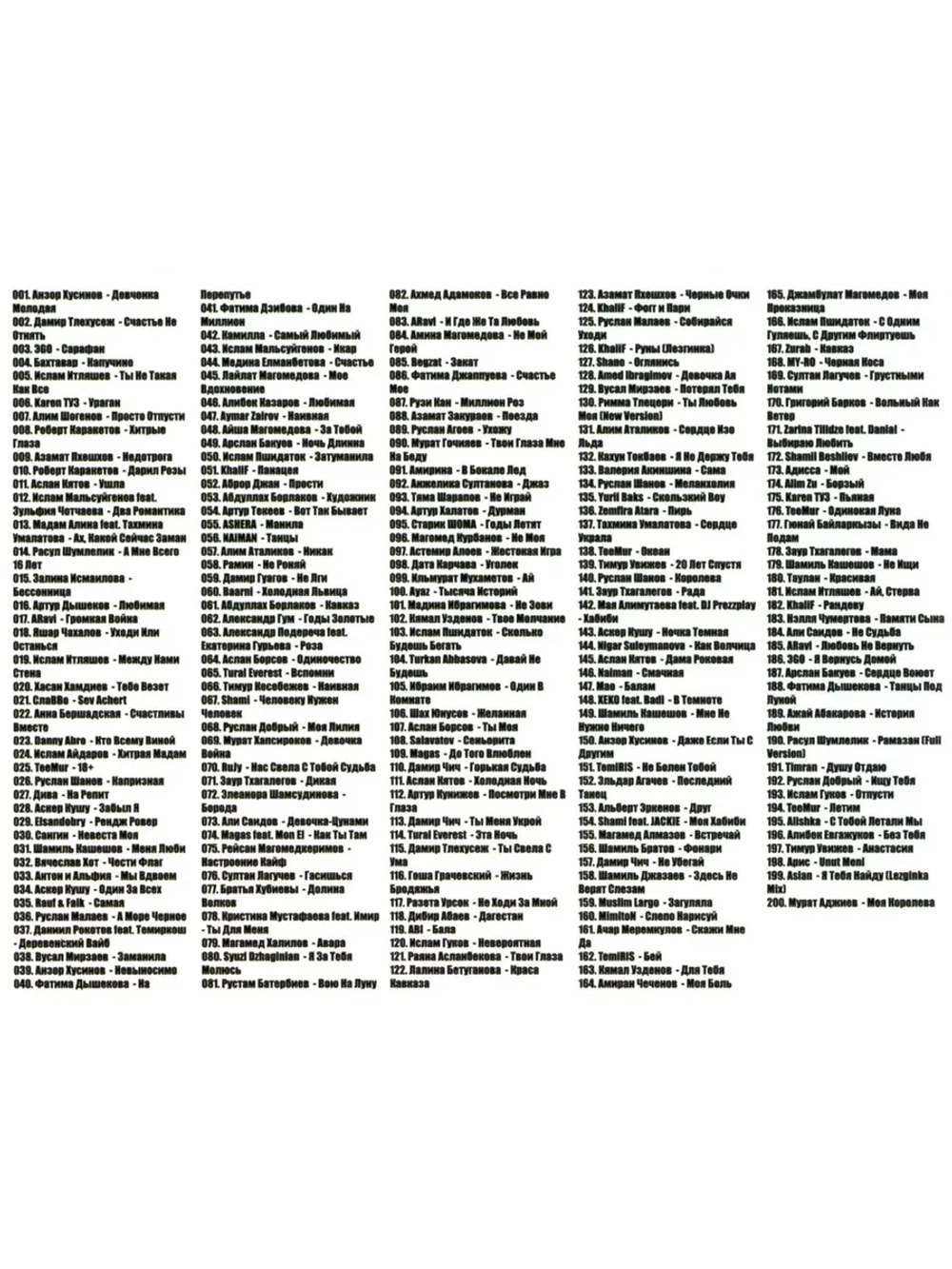 Дискотека Бездна №9 Кавказская (200 новых х (MP3 Флешка)