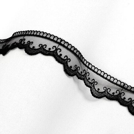 Кружево "Gamma"   "сетка", 34 мм, цв.черный