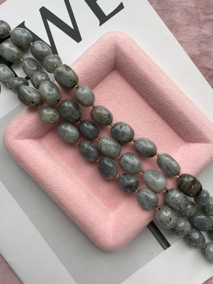 Бусины из лабрадорита 12х17мм, галтовка (1/2 нити)