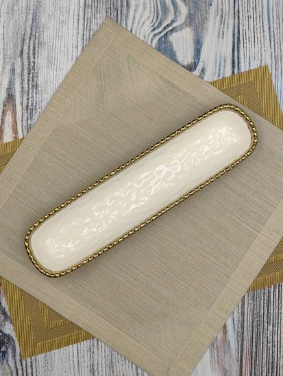 Блюдо сервировочное овальное 36х8,5х3,5 см. Бусины