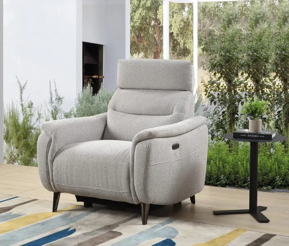 Кресло-реклайнер Level, серое букле