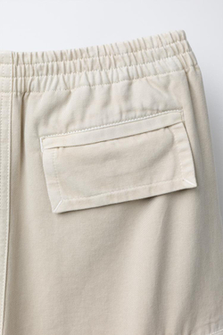 ZARA ПРЯМЫЕ БРЮКИ КАРГО, СЛОНОВАЯ КОСТЬ