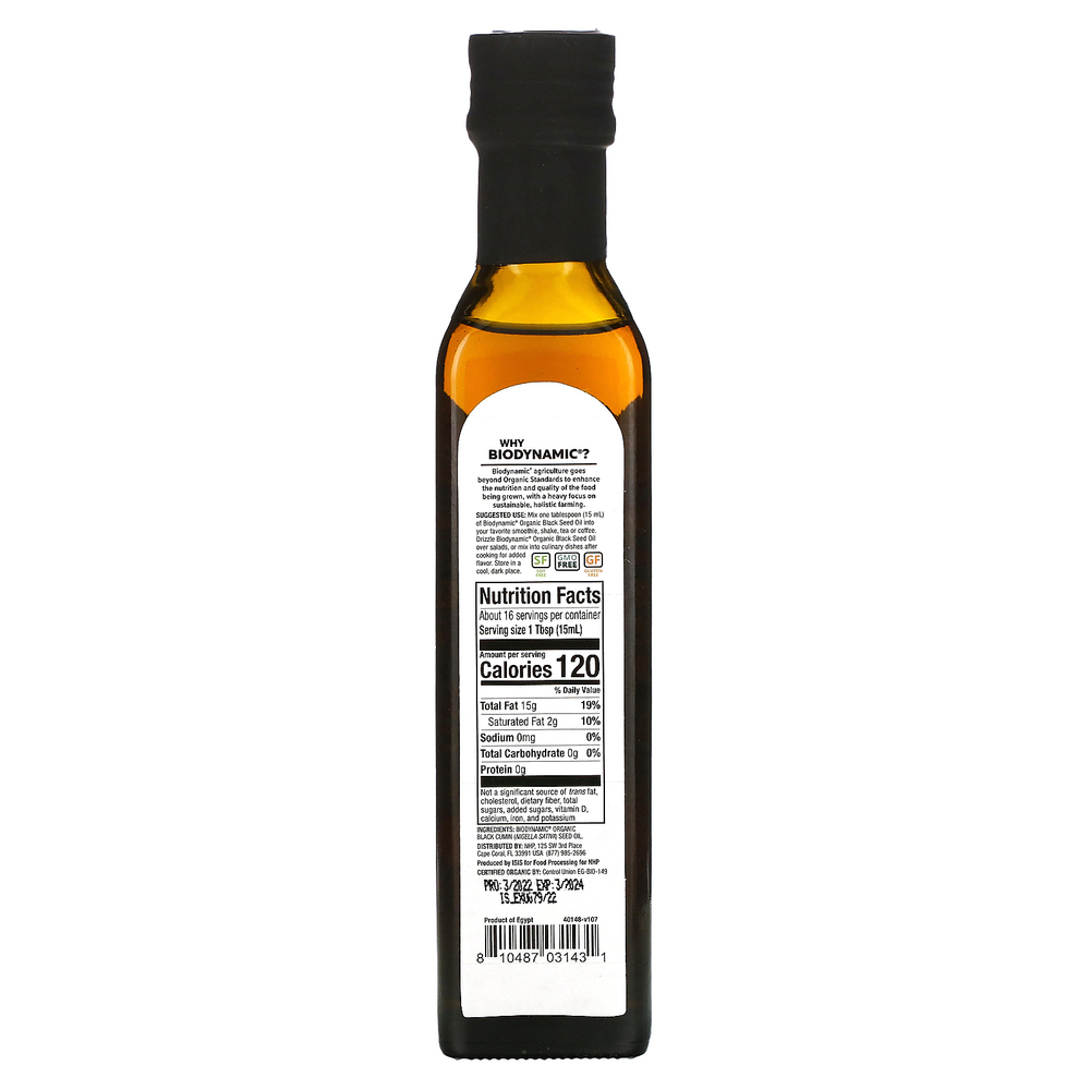 Dr. Mercola, Biodynamic, Органическое масло черного тмина, 8,4 жидких унций (250 мл)