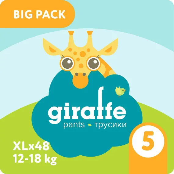 Трусики LOVULAR Giraffe XL (12-18 кг) 48 шт.