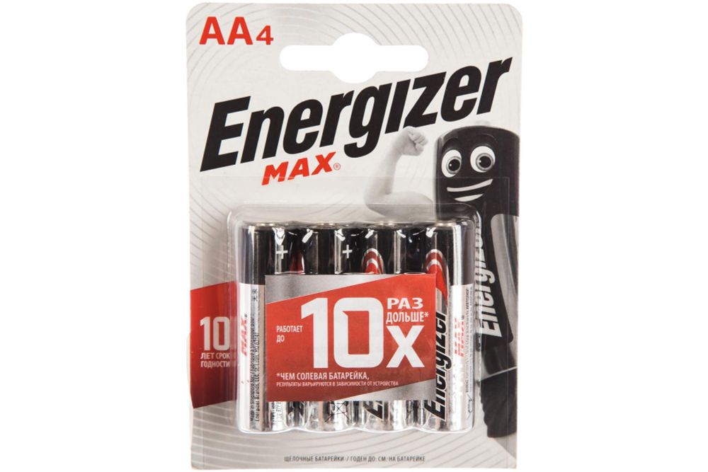 Батарейка Energizer AA (LR06) алкалиновая (щелочная), 4шт.