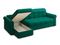 Диван угловой с оттоманкой Палермо 1,6 - Velutto 33 изумрудный/кант 33 изумрудный