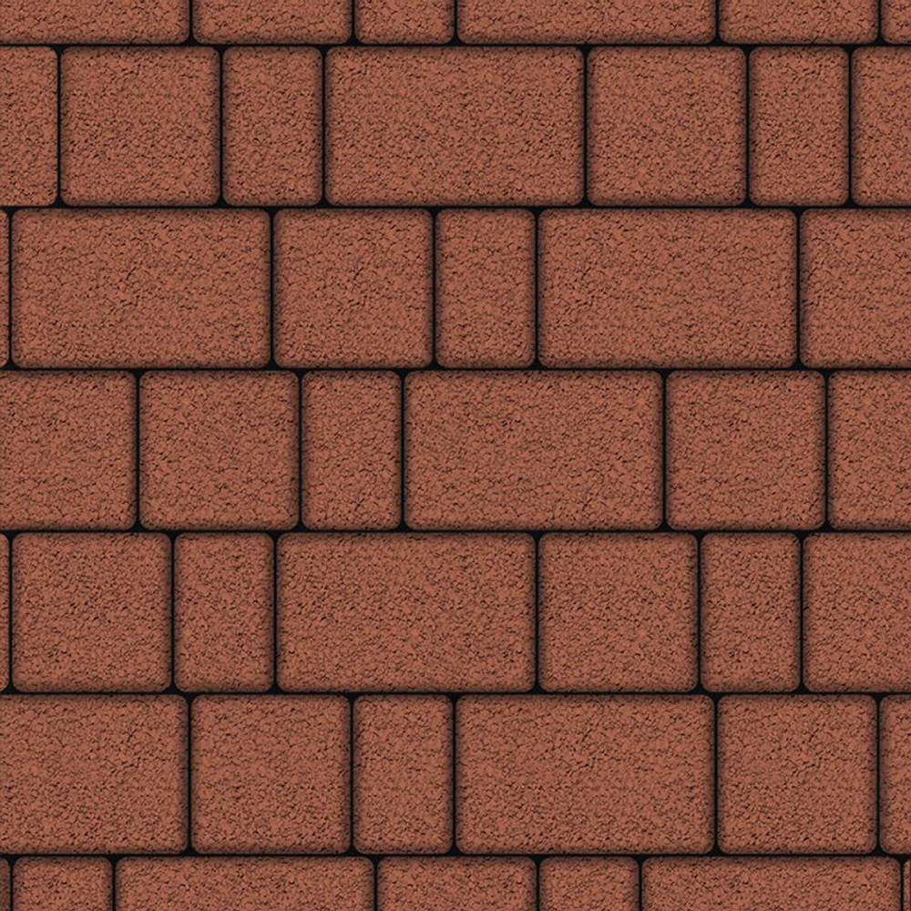 Тротуарная плитка СТАРЫЙ ГОРОД - Гранит Красный, комплект из 3 видов плит