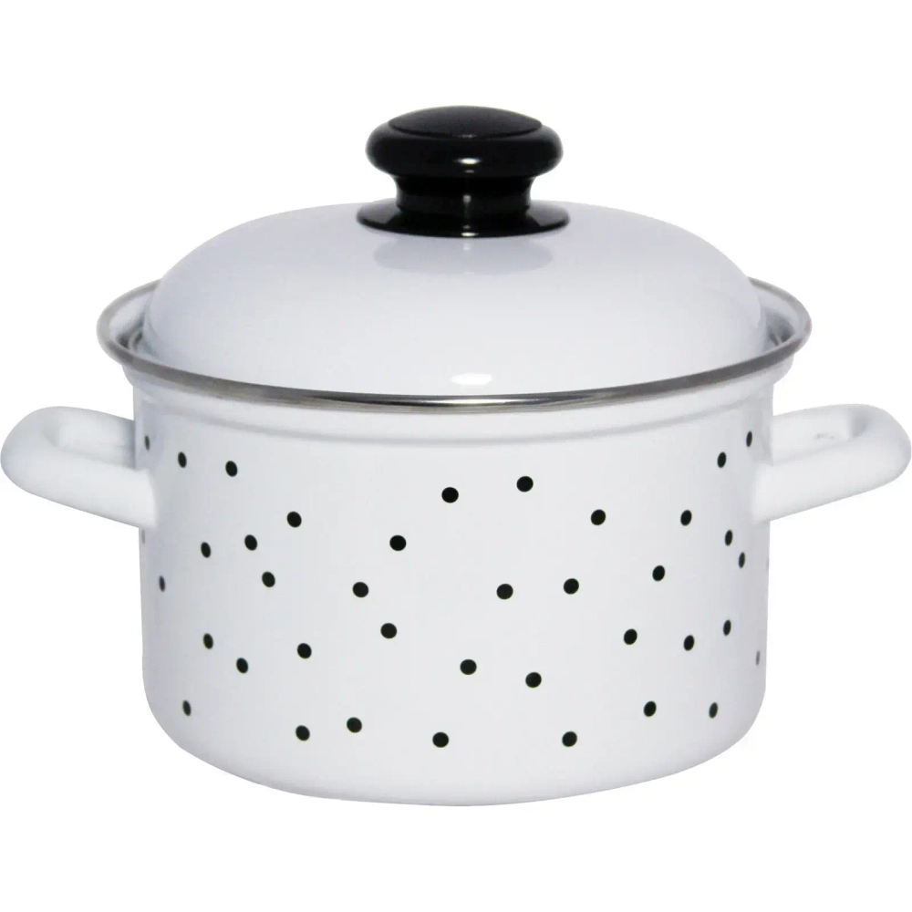 Кастрюля эмалированная 4,5л «Black dots» 1615АП2/4