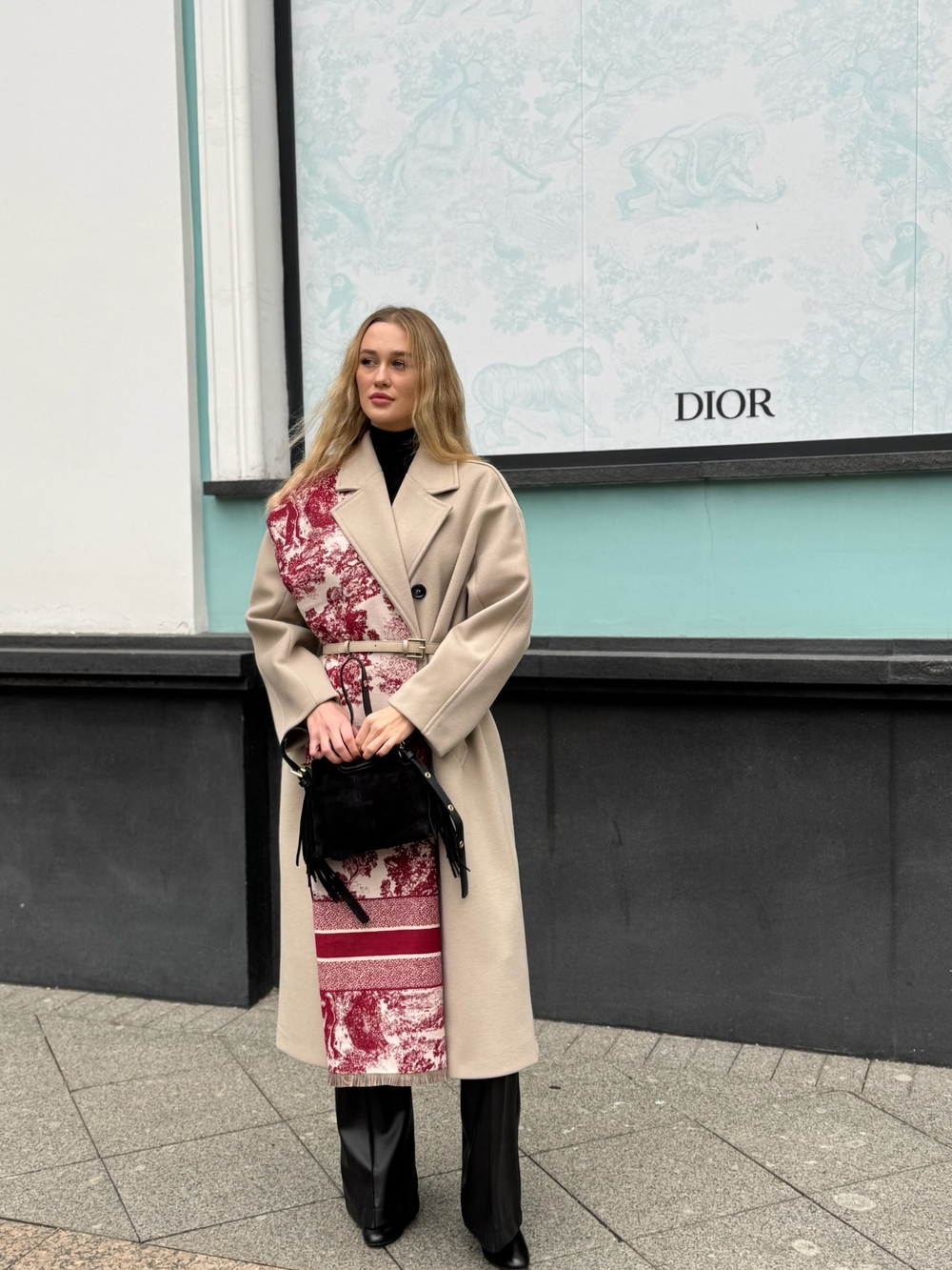 Шарф вискоза + шерсть лана