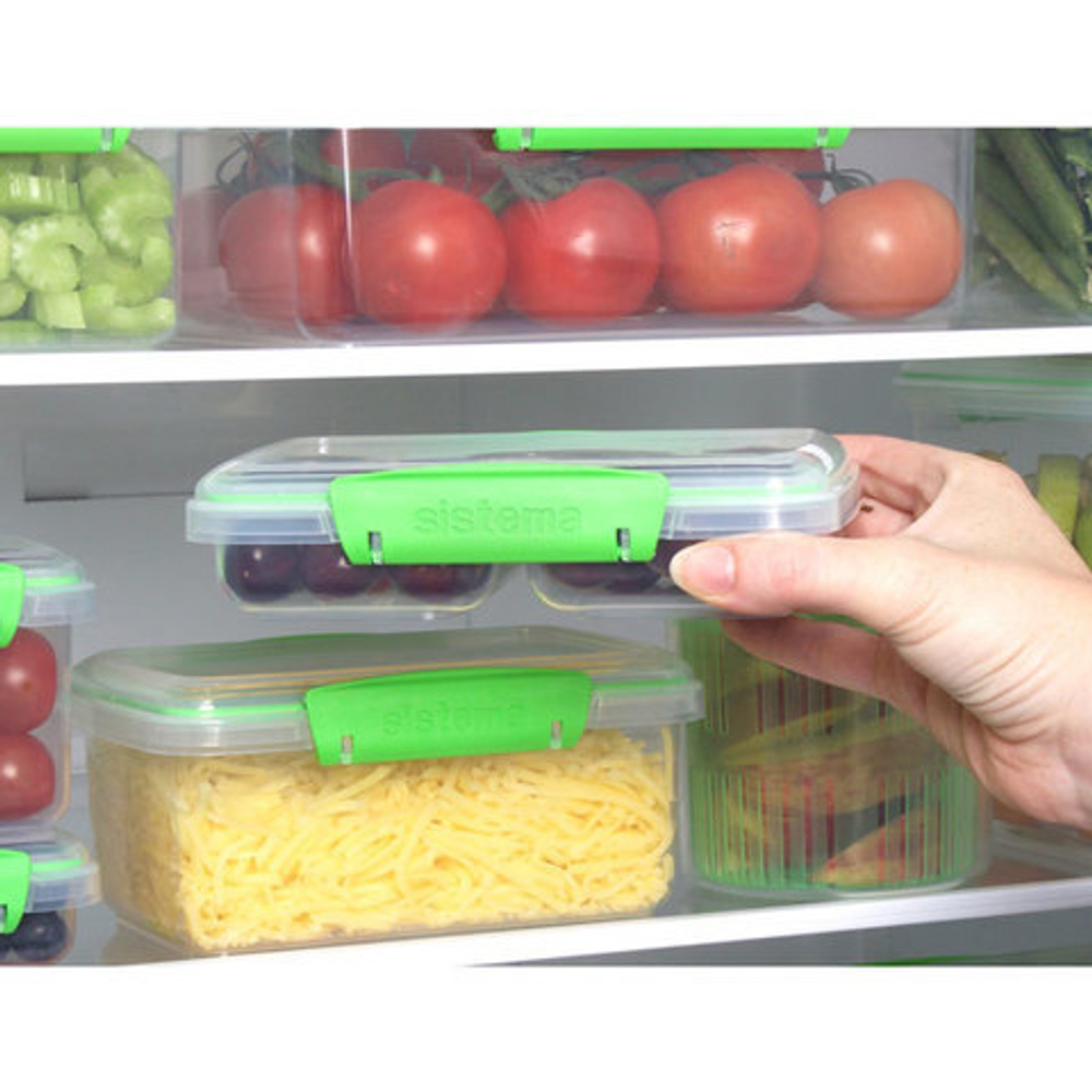 Контейнер двойной 350мл Sistema Fresh зеленый