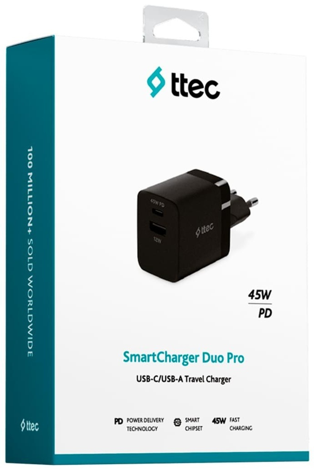 Зарядное устройство TTEC SmartCharger Duo PD 45W черный